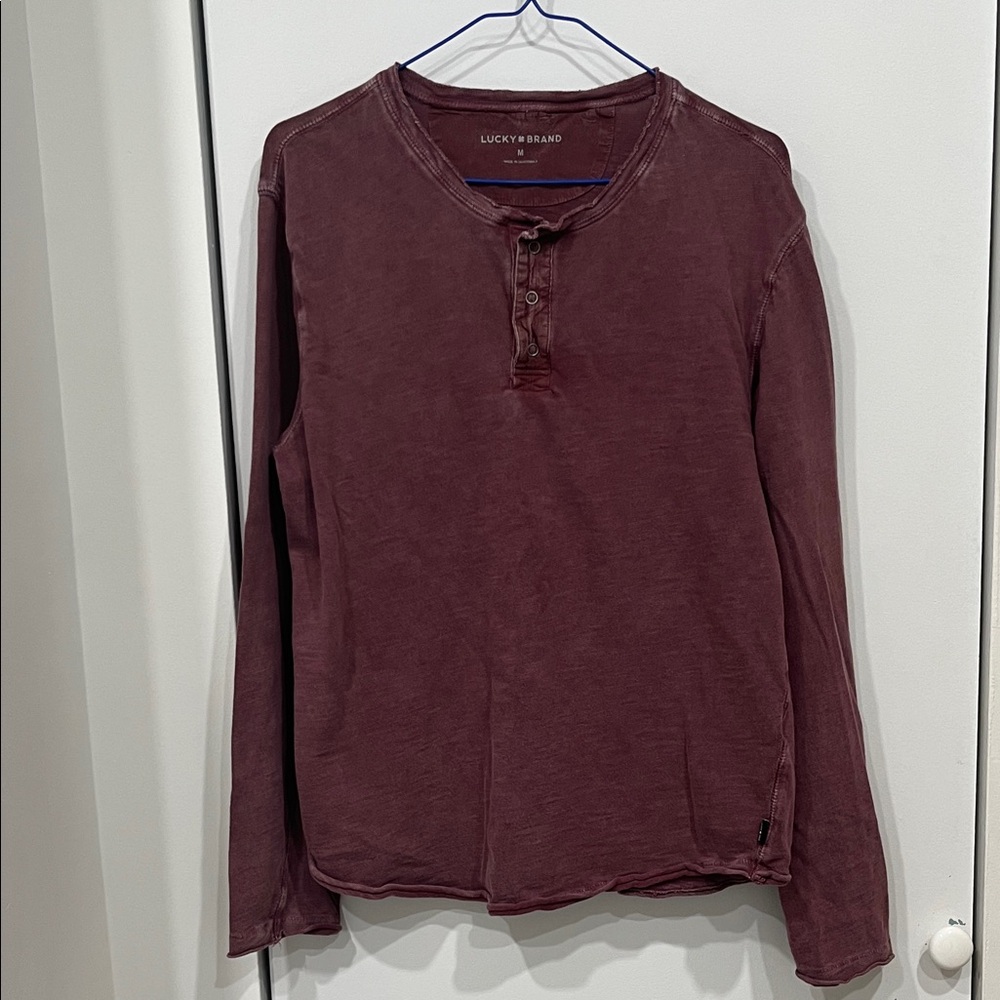 Lucky Brand Long‑Sleeve Henley – Size M
